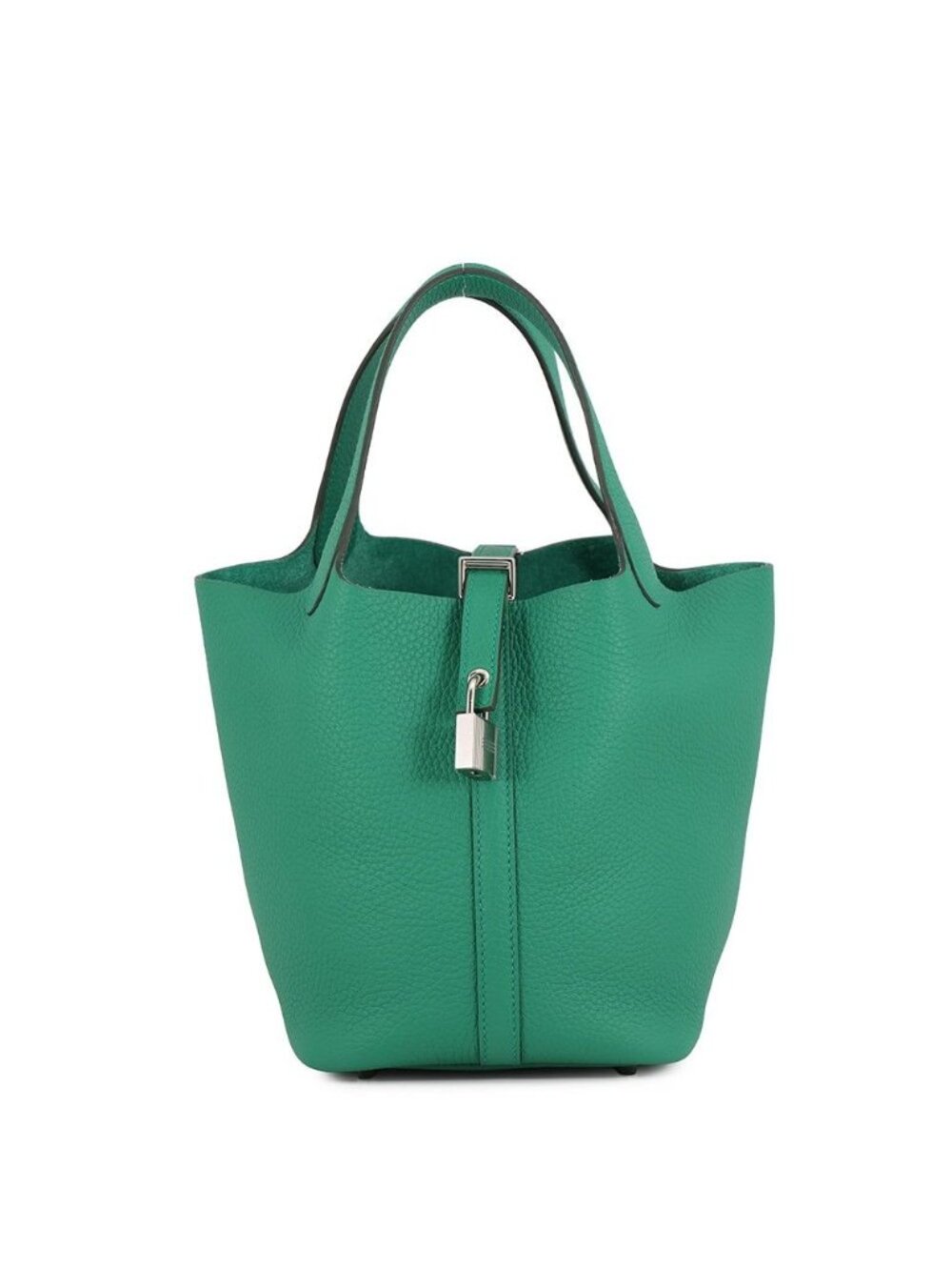Hermes Handbag Picotin Lock PM Vert Vertigo Silver Taurillon Clemence Tote